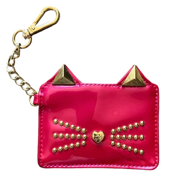 Betsey Johnson Handbags - Betsey Johnson Cat Card Holder Keychain, Hot Pink